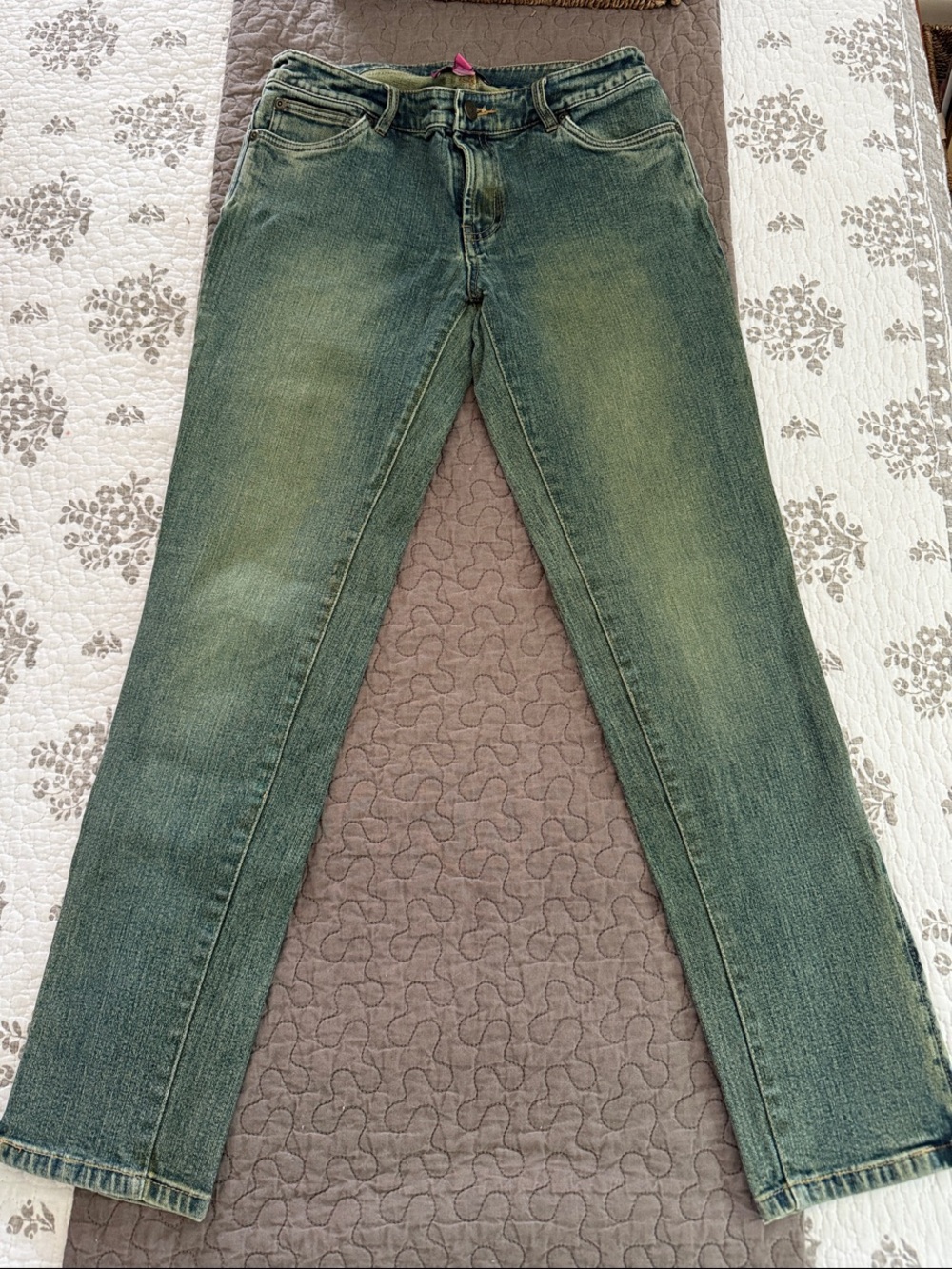 Betsey Johnson Faded Green Straight Leg Jeans